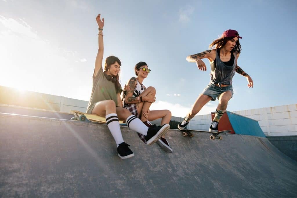Group of women skate boarding - transformationscare.com